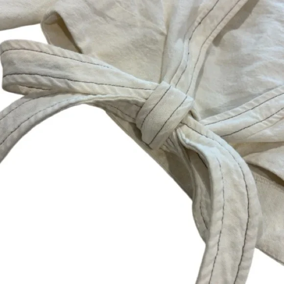 The Handloom Los Angeles Chloe Top Front Tie Crop Blouse Top - Picture 6 of 8